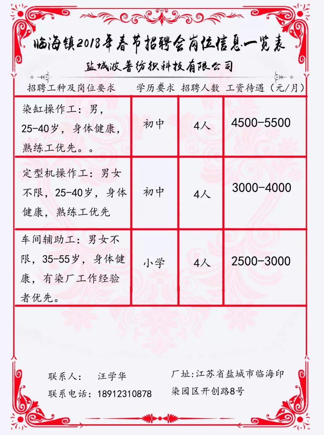 盐官镇最新招聘信息汇总